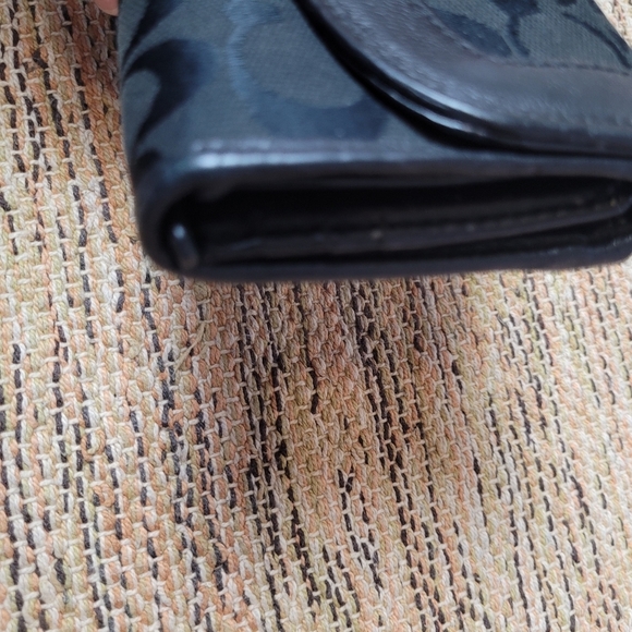 COACH Logo Canvas and Leather Wallet - Picture 3 of 7